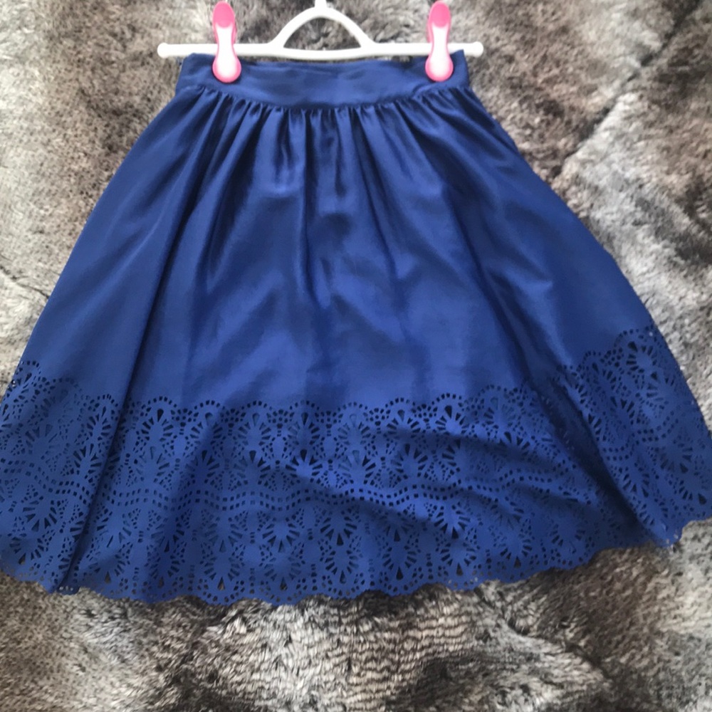 Blue laser cut skirt
